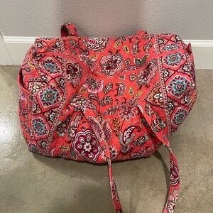 Vera Bradley Coral Floral Quilted Travel Tote